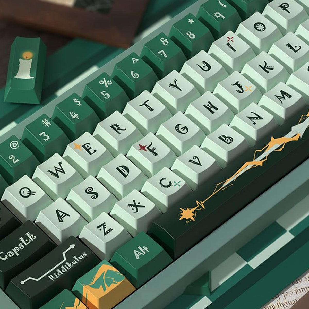 MDA/Cherry Dye-Sub PBT Keycap Set - Slytherin at Hogwarts - KeyCapUS