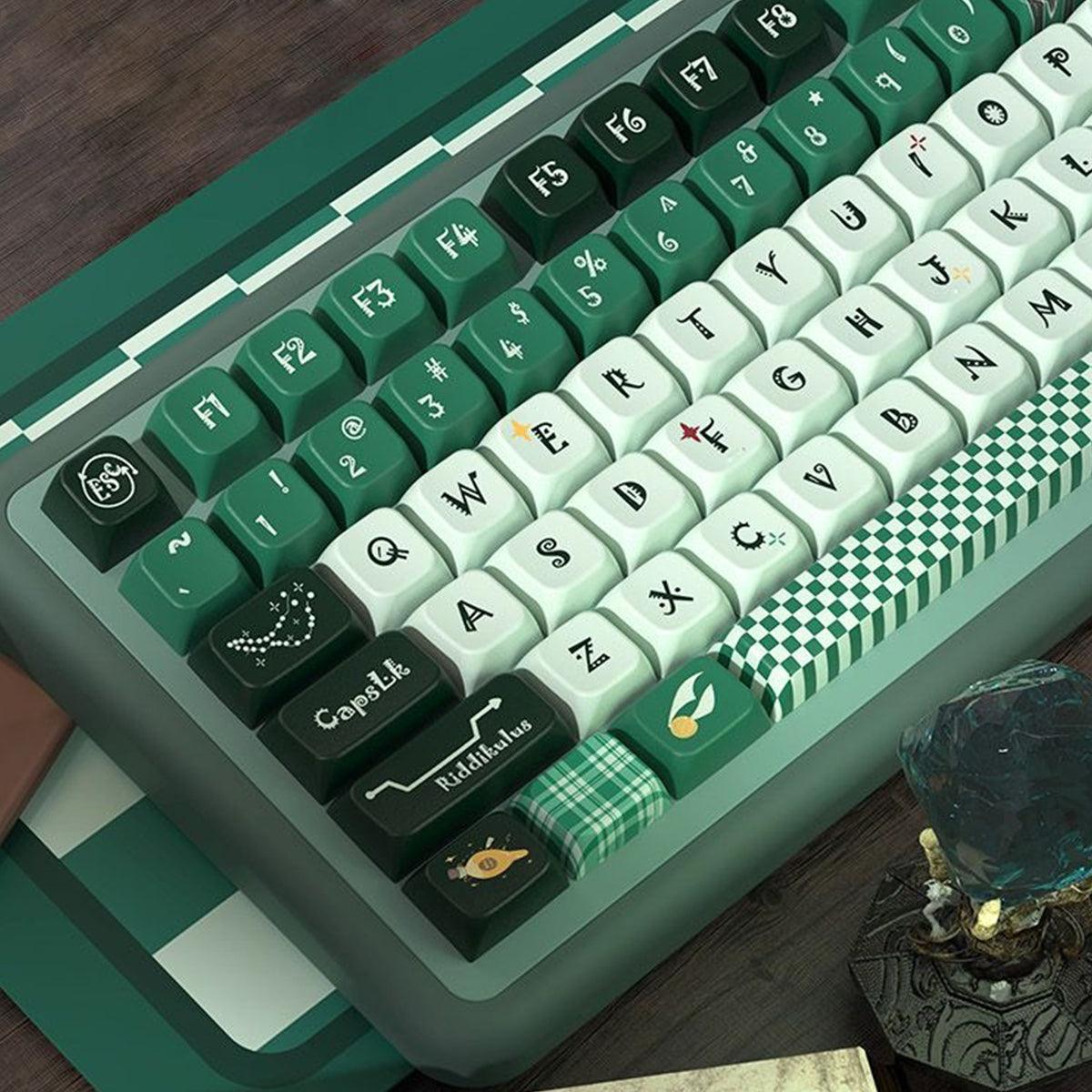 MDA/Cherry Dye-Sub PBT Keycap Set - Slytherin at Hogwarts - KeyCapUS