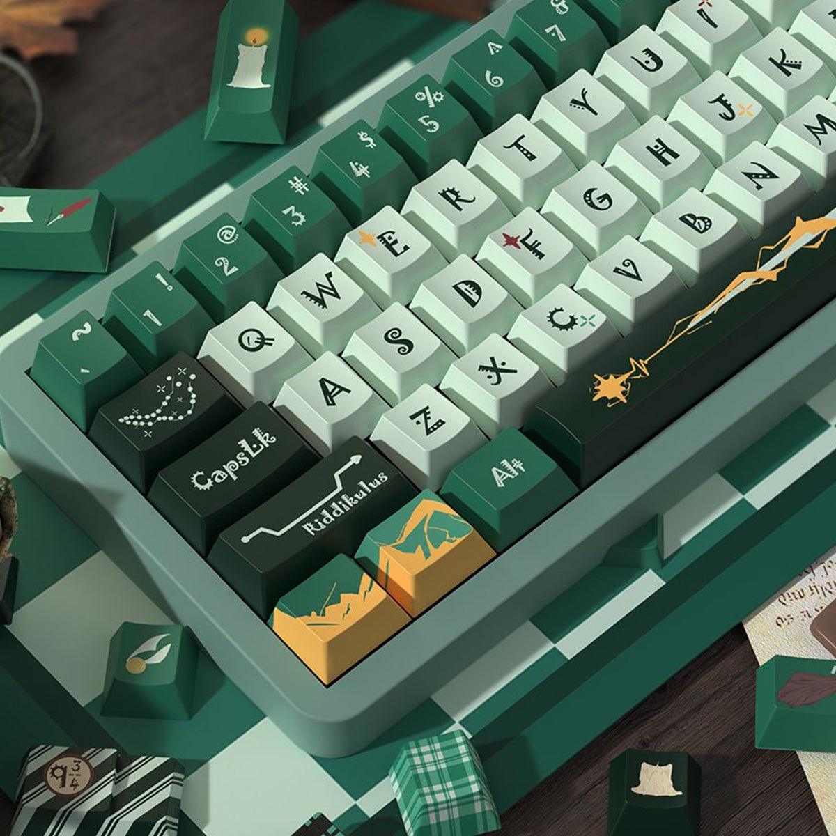 MDA/Cherry Dye-Sub PBT Keycap Set - Slytherin at Hogwarts - KeyCapUS