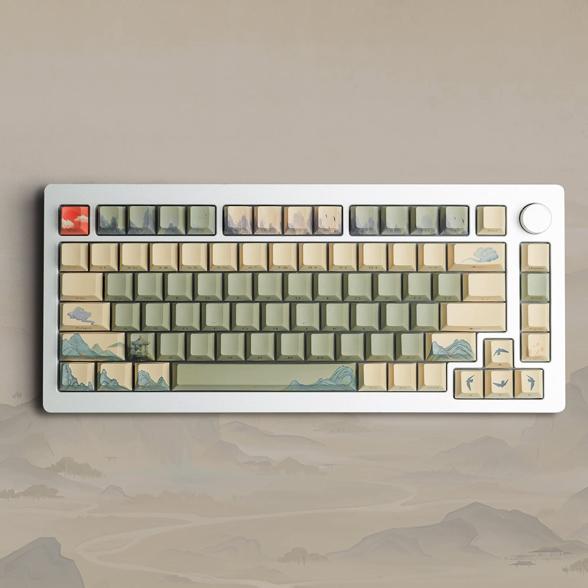 Cherry Profile Dye-Sub PBT Keycap Set - The Courtyard with Hibiscus - KeyCapUS