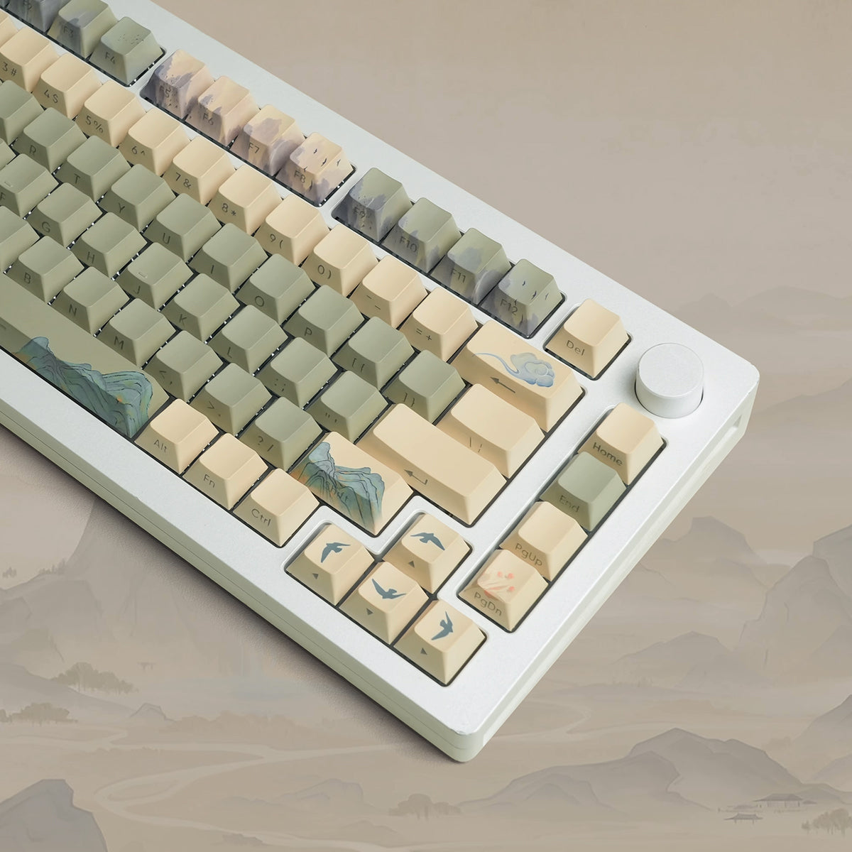 Cherry Profile Dye-Sub PBT Keycap Set - The Courtyard with Hibiscus - KeyCapUS