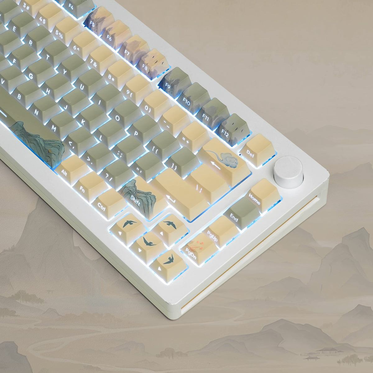 Cherry Profile Dye-Sub PBT Keycap Set - The Courtyard with Hibiscus - KeyCapUS