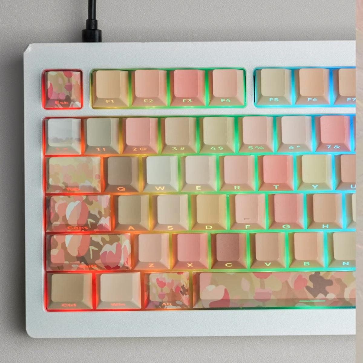 Cherry Profile Dye-Sub PBT Keycap Set - The Sea of Tulips - KeyCapUS