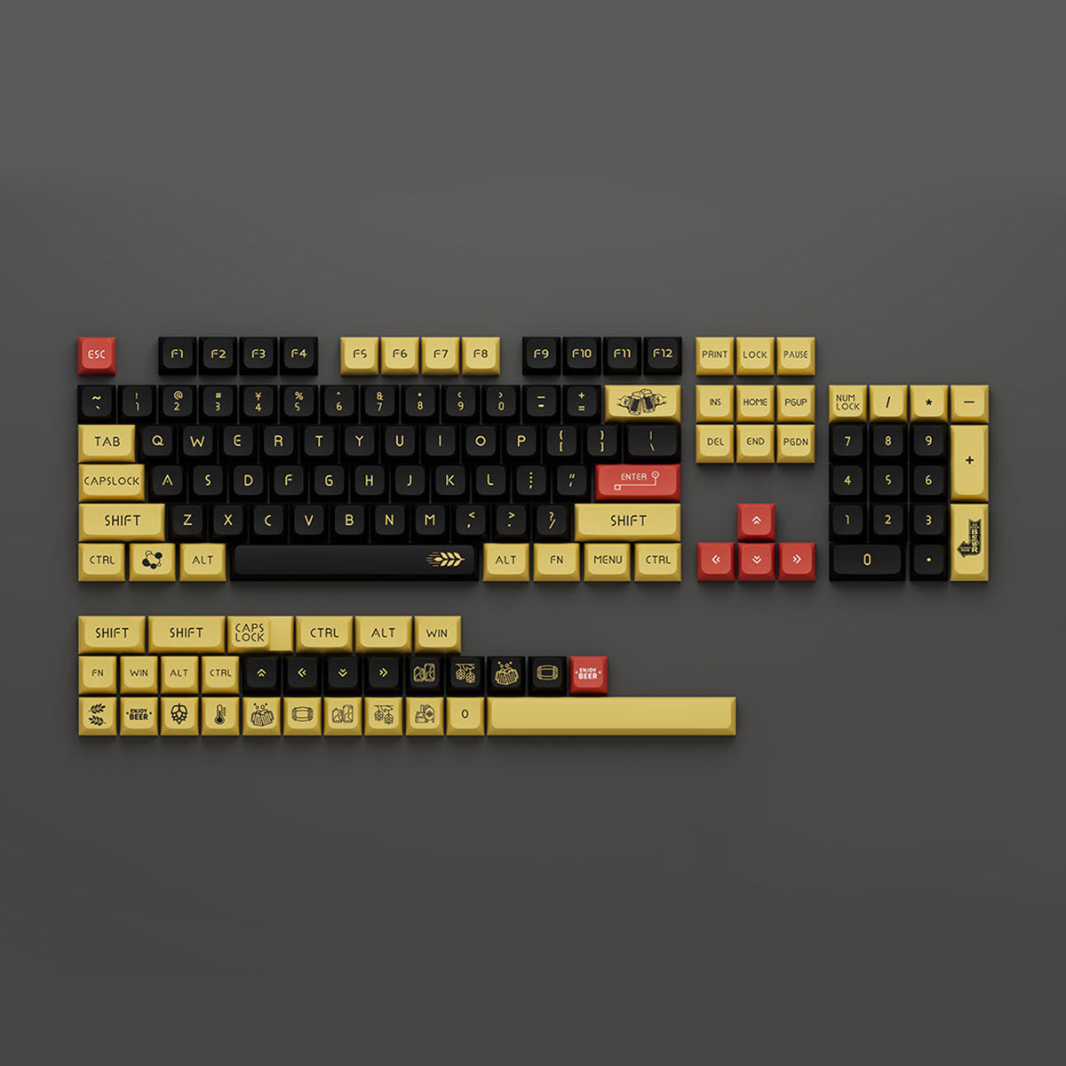 XDA-like Dye-Sub PBT Keycap Set - Craft Beer - KeyCapUS