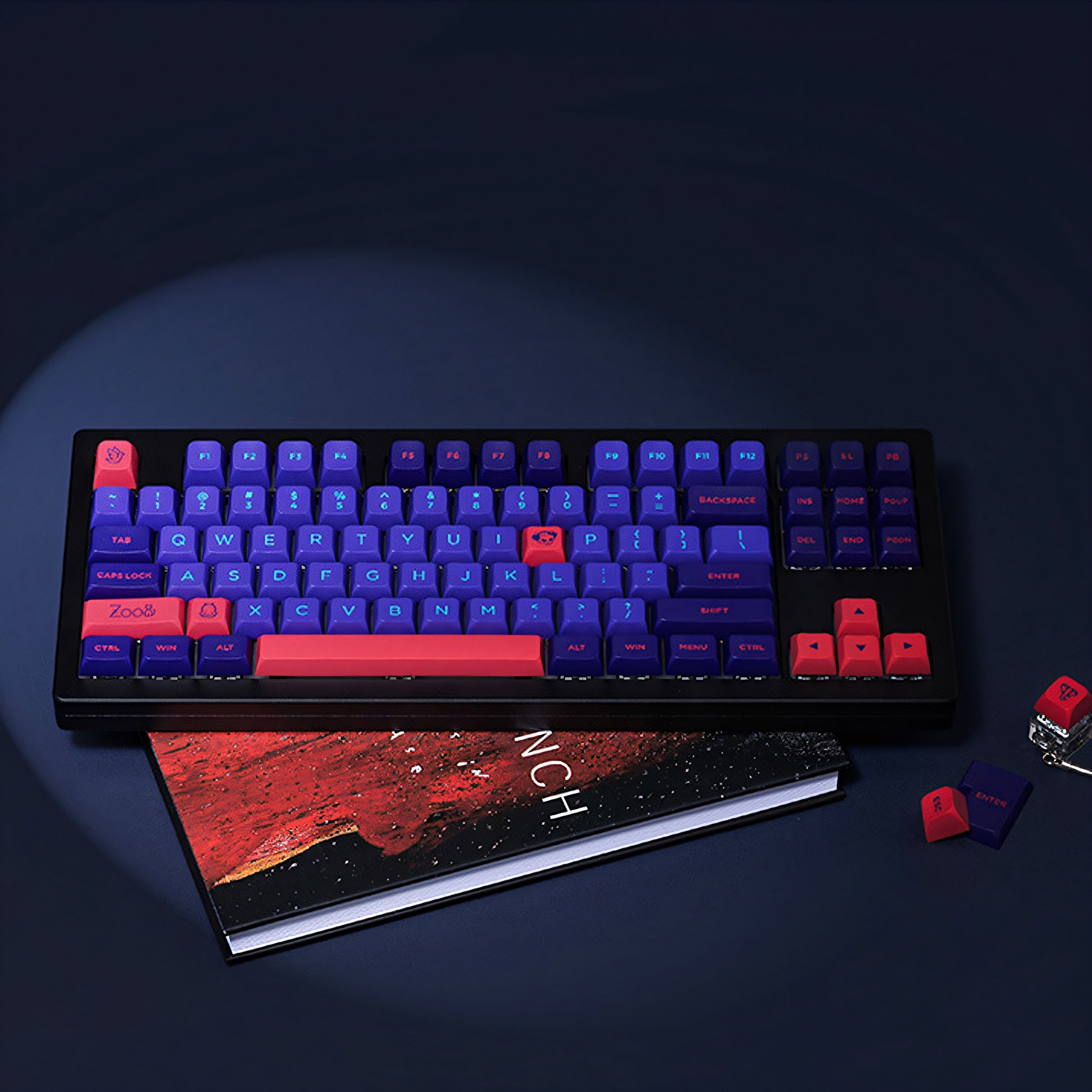 Retro Akko MDA PBT Dye-Sub Keycap Set - Neon - KeyCapUS