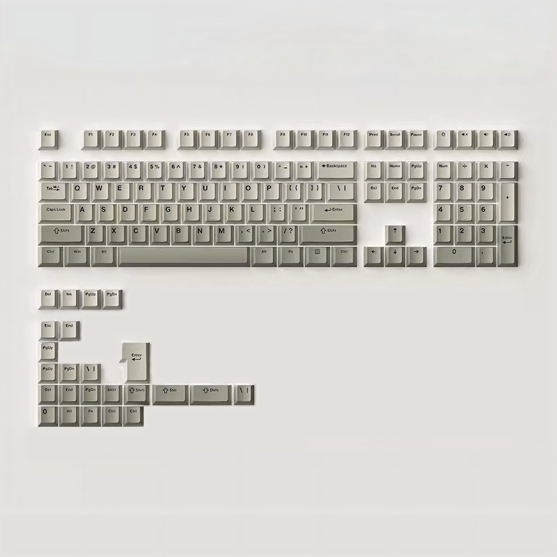 Retro Cherry Profile PBT Double-Shot Keycap Set - Warm Gray - KeyCapUS