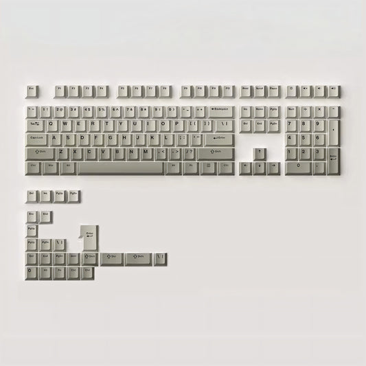 Retro Cherry Profile PBT Double-Shot Keycap Set - Warm Gray - KeyCapUS