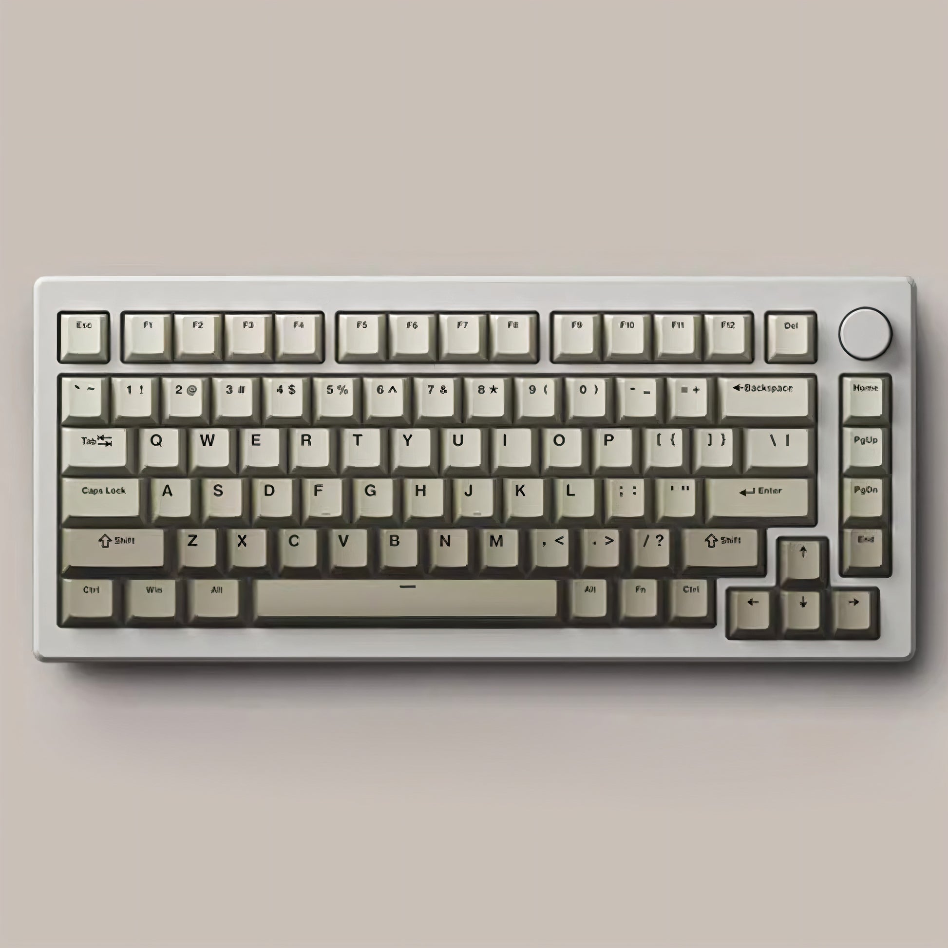 Retro Cherry Profile PBT Double-Shot Keycap Set - Warm Gray - KeyCapUS
