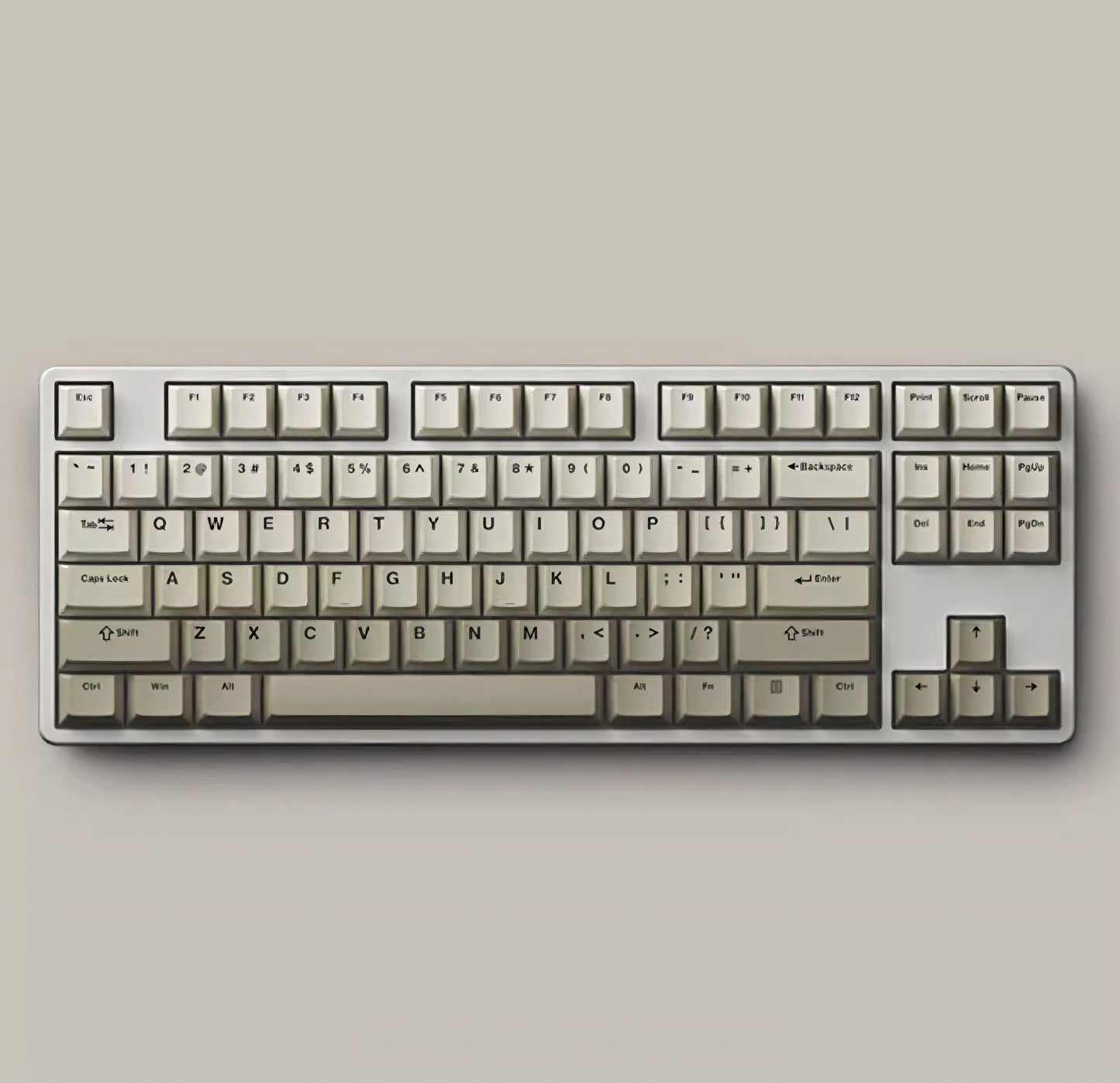 Retro Cherry Profile PBT Double-Shot Keycap Set - Warm Gray - KeyCapUS