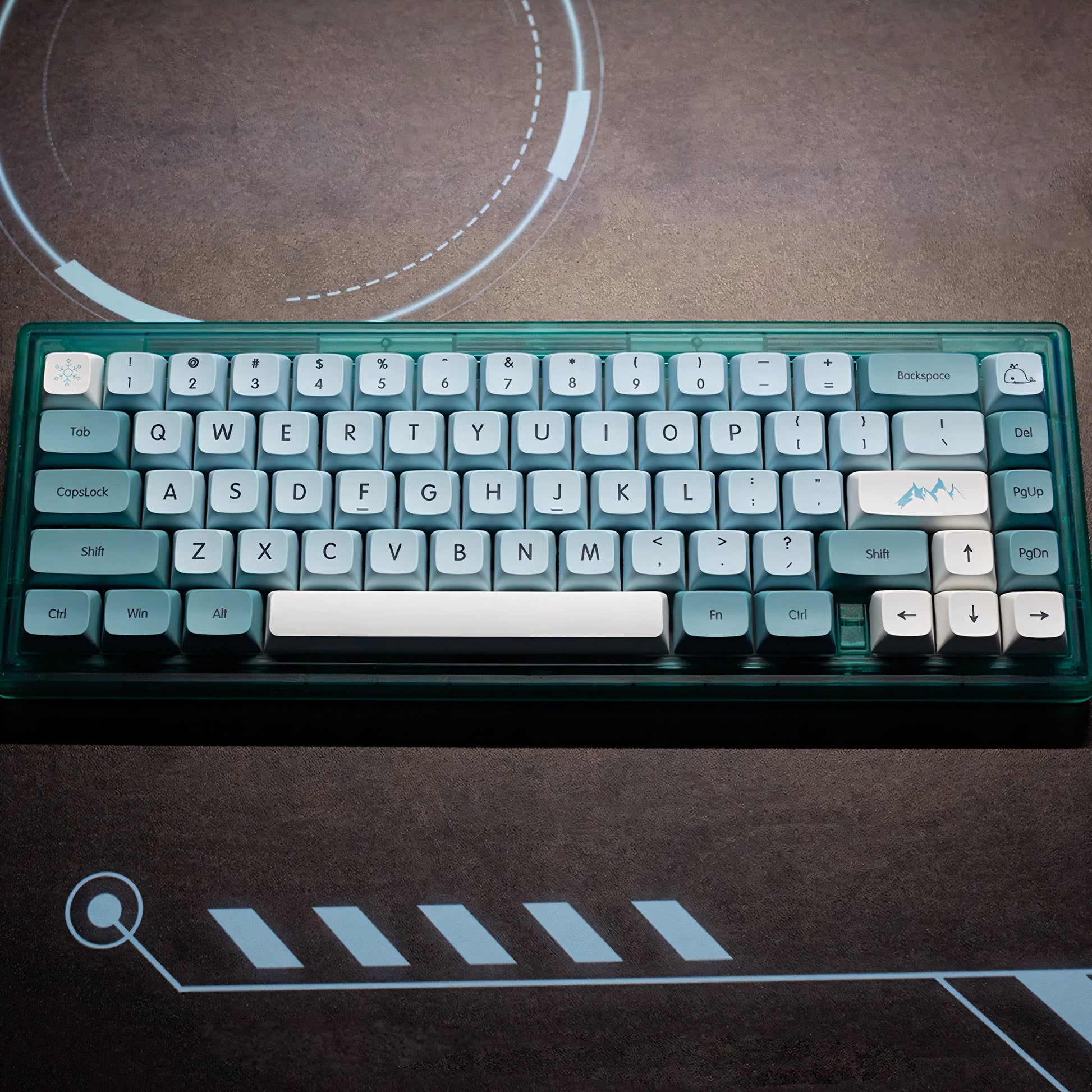 Retro XDA PBT Dye-Sub Keycap Set - Iceberg - KeyCapUS