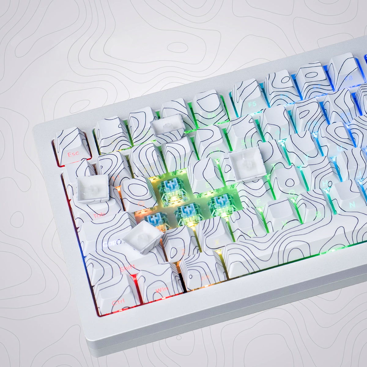 Cherry Profile Dye-Sub PBT Keycap Set - White Contour