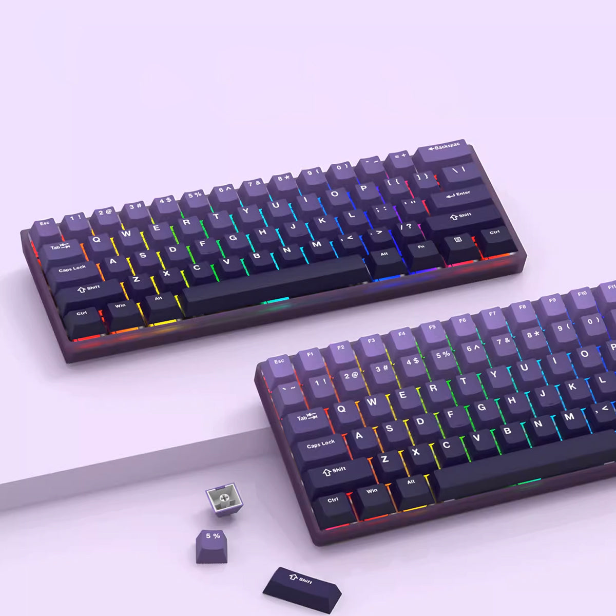 Cherry Profile Double-Shot PBT Keycap Set - Purple Gradient