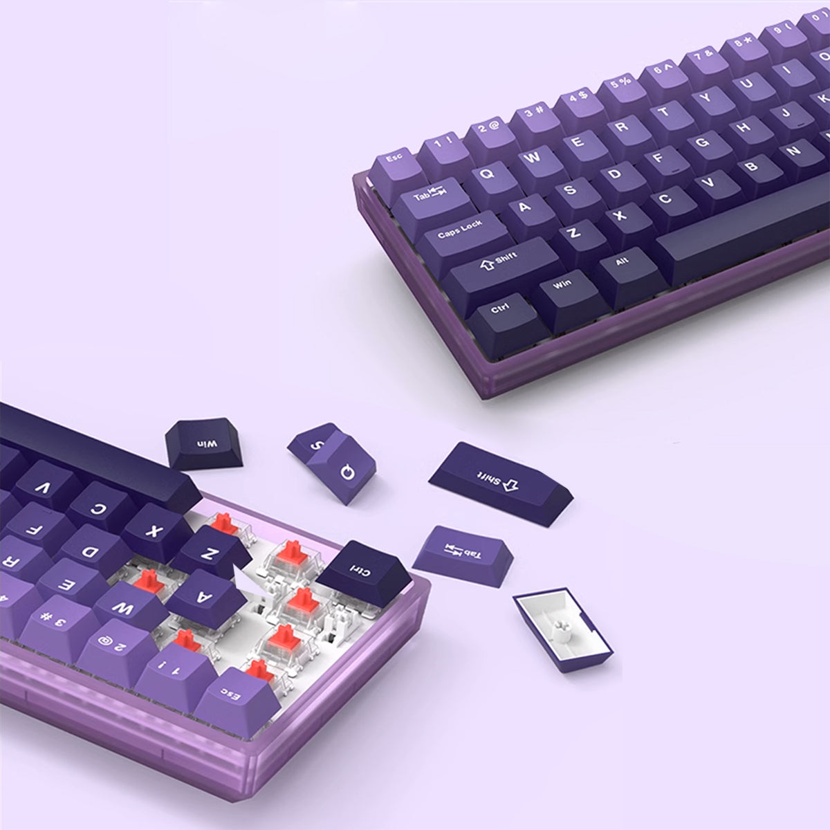 Cherry Profile Double-Shot PBT Keycap Set - Purple Gradient