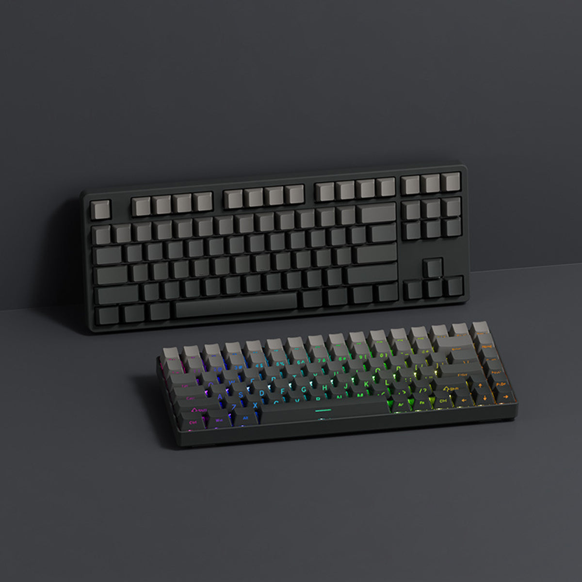 OEM/Cherry Profile Double-Shot PBT Keycap Set - Dark Gray Gradient - KeyCapUS