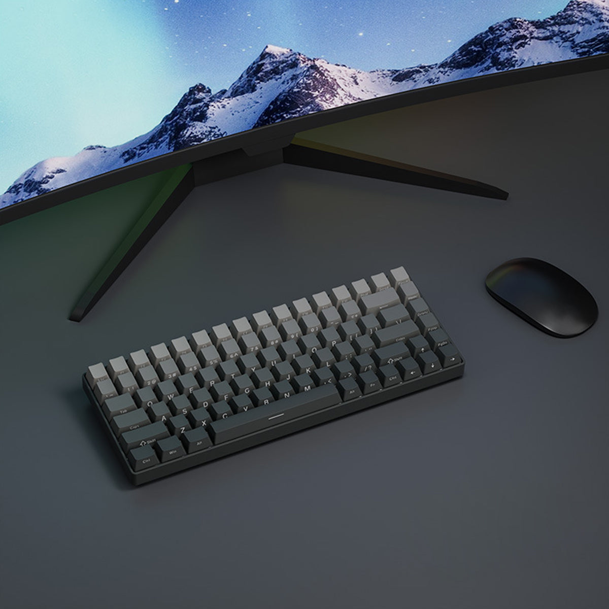 OEM/Cherry Profile Double-Shot PBT Keycap Set - Dark Gray Gradient - KeyCapUS