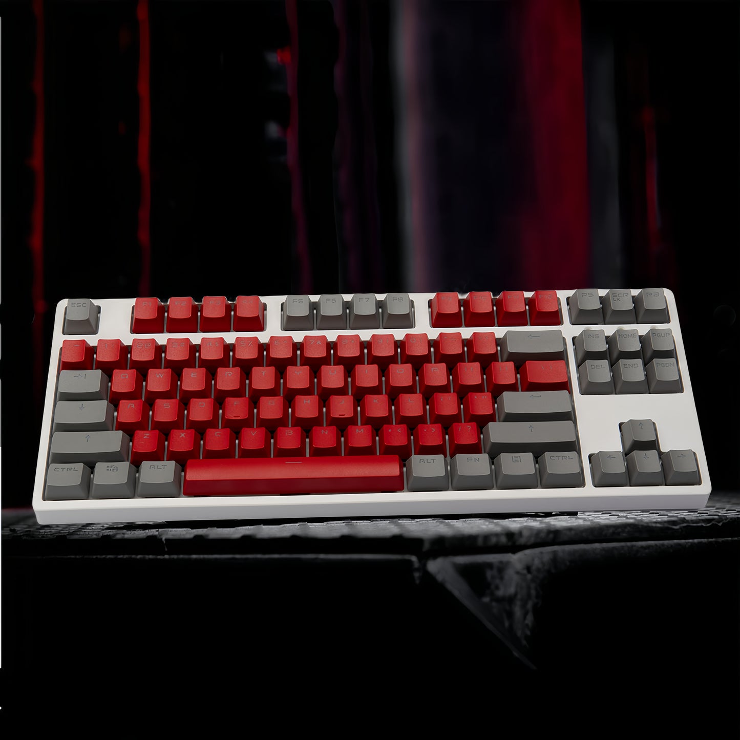 OEM PBT Dye-Sub Keycap PBT Keycap Set - Red and gray dual color