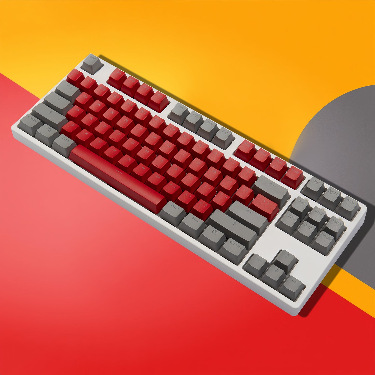 OEM PBT Dye-Sub Keycap PBT Keycap Set - Red and gray dual color
