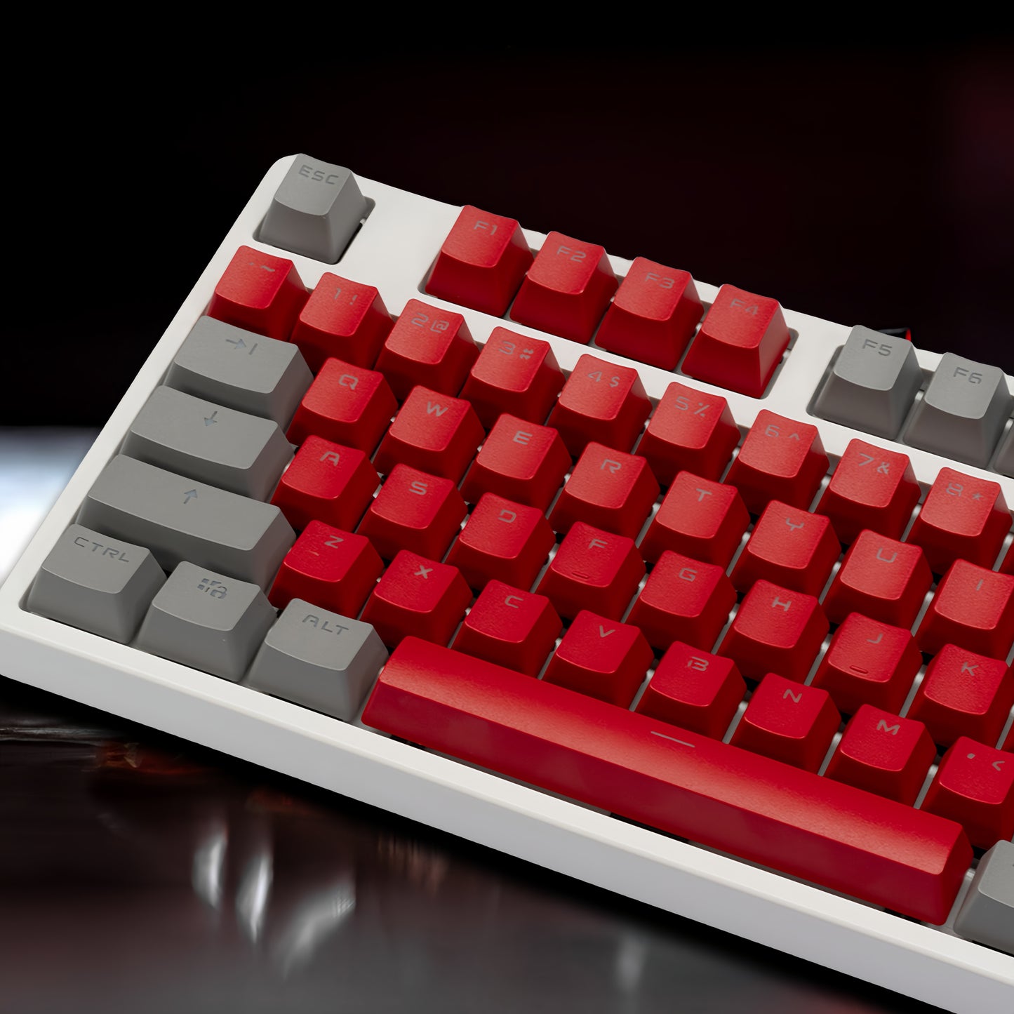 OEM PBT Dye-Sub Keycap PBT Keycap Set - Red and gray dual color