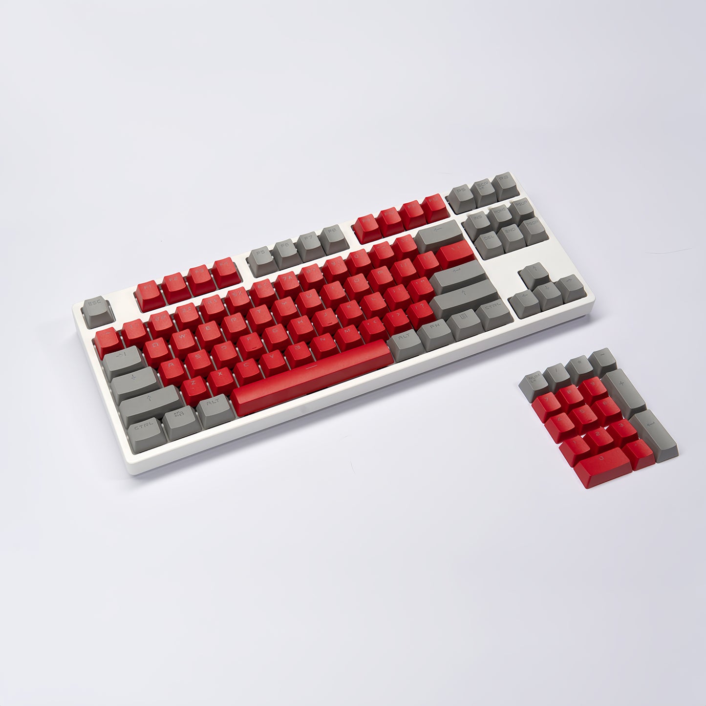 OEM PBT Dye-Sub Keycap PBT Keycap Set - Red and gray dual color