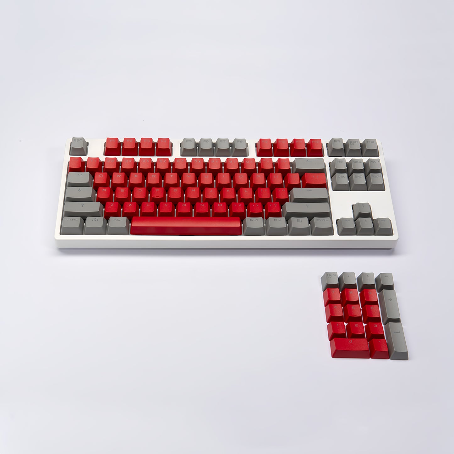 OEM PBT Dye-Sub Keycap PBT Keycap Set - Red and gray dual color
