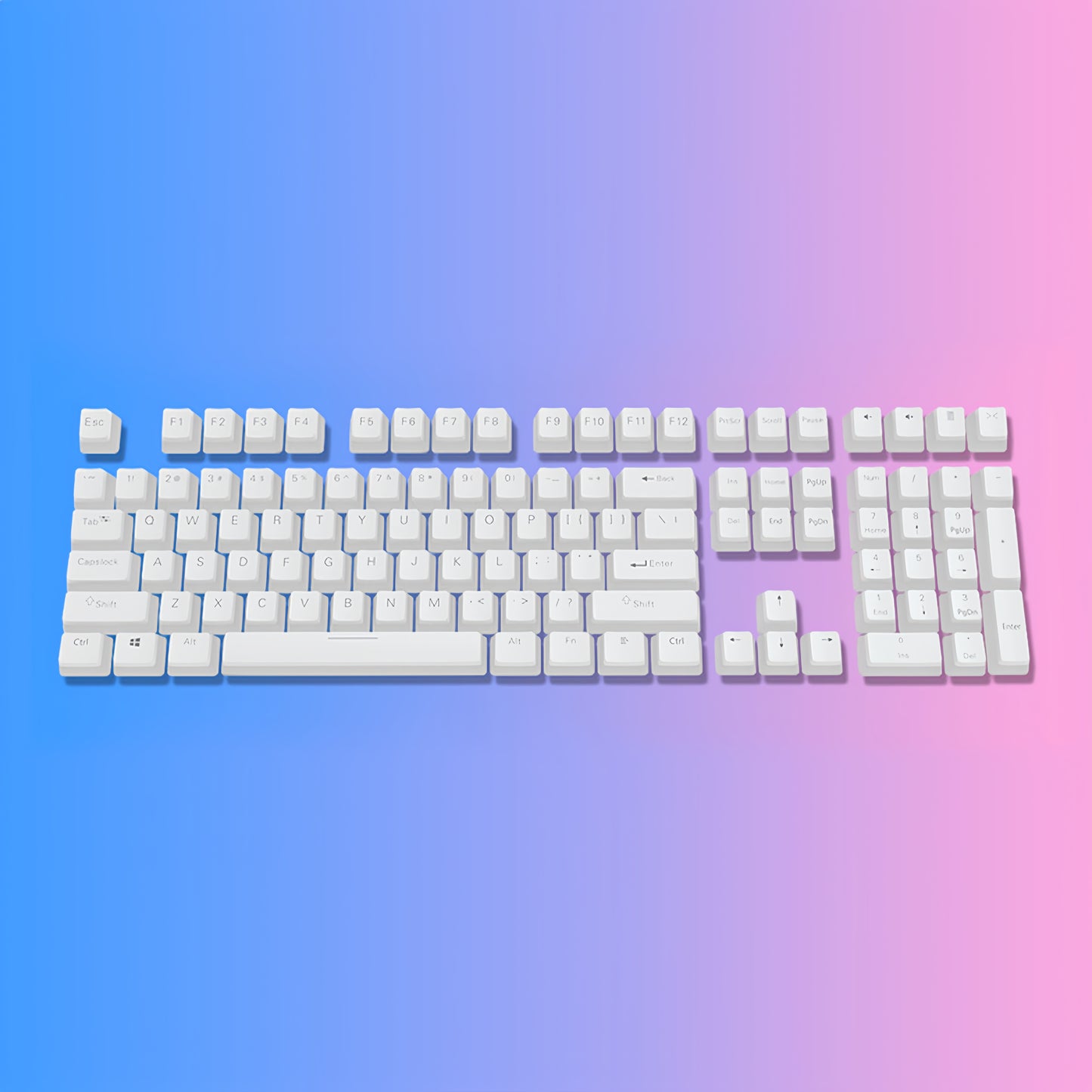 OEM PBT+PC Dye-Sub Keycap PBT Keycap Set - Glacier White