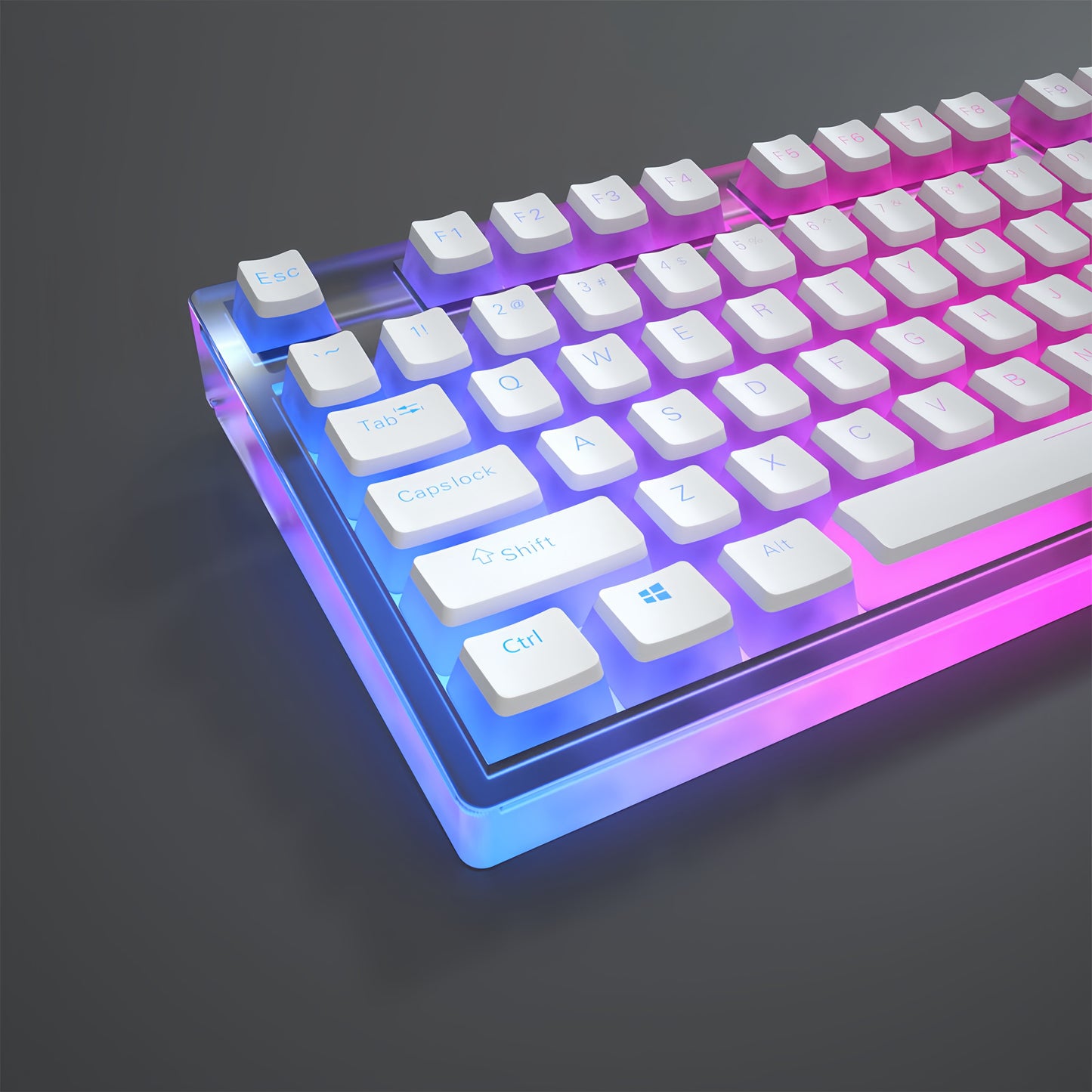OEM PBT+PC Dye-Sub Keycap PBT Keycap Set - Glacier White