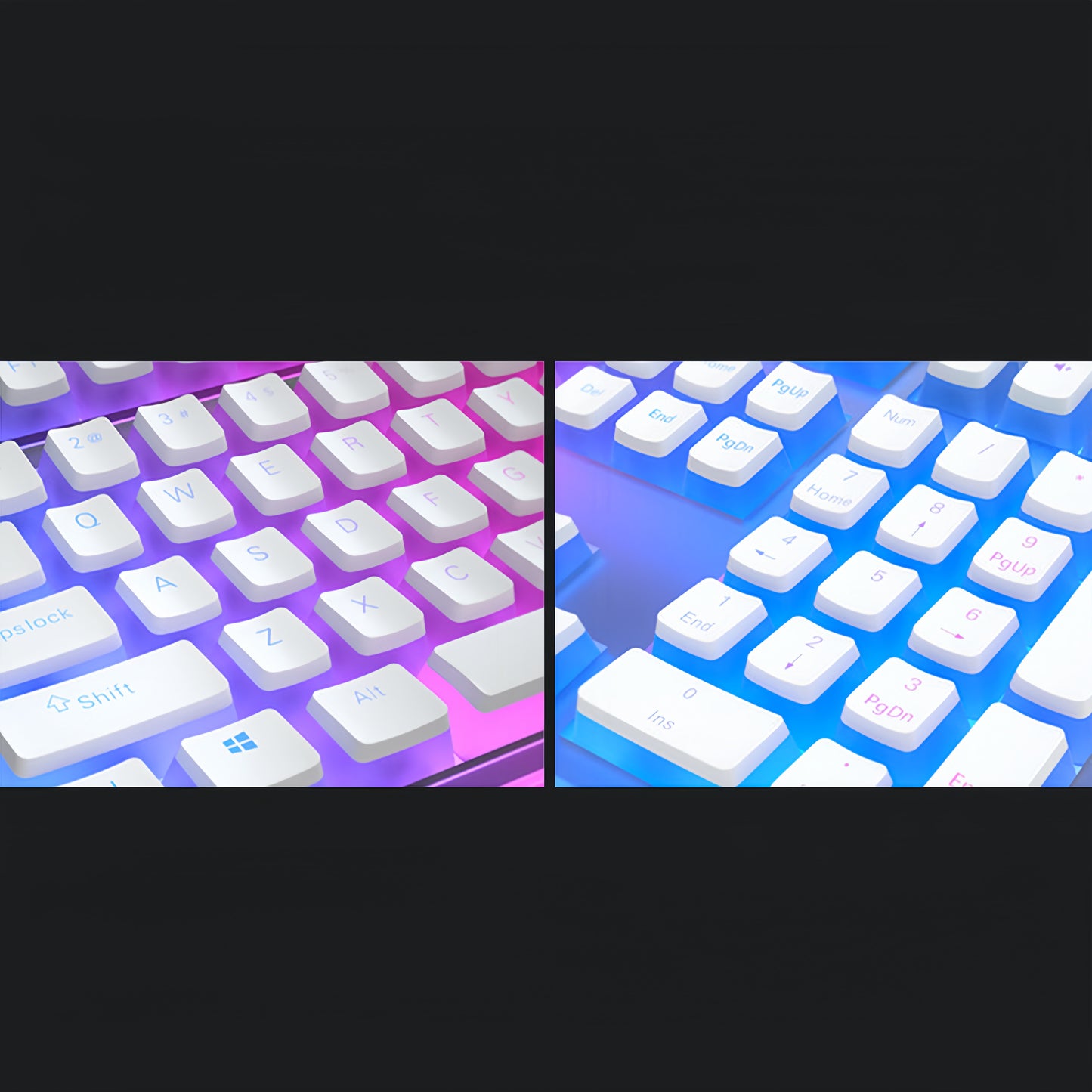 OEM PBT+PC Dye-Sub Keycap PBT Keycap Set - Glacier White