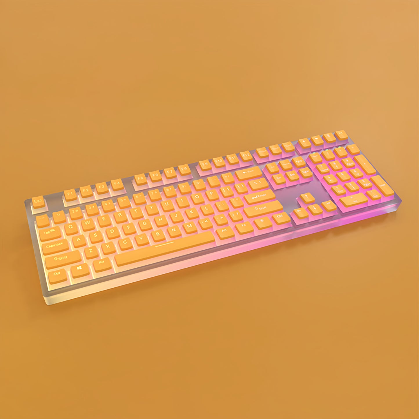 OEM PBT+PC Dye-Sub Keycap PBT Keycap Set - Cream yellow
