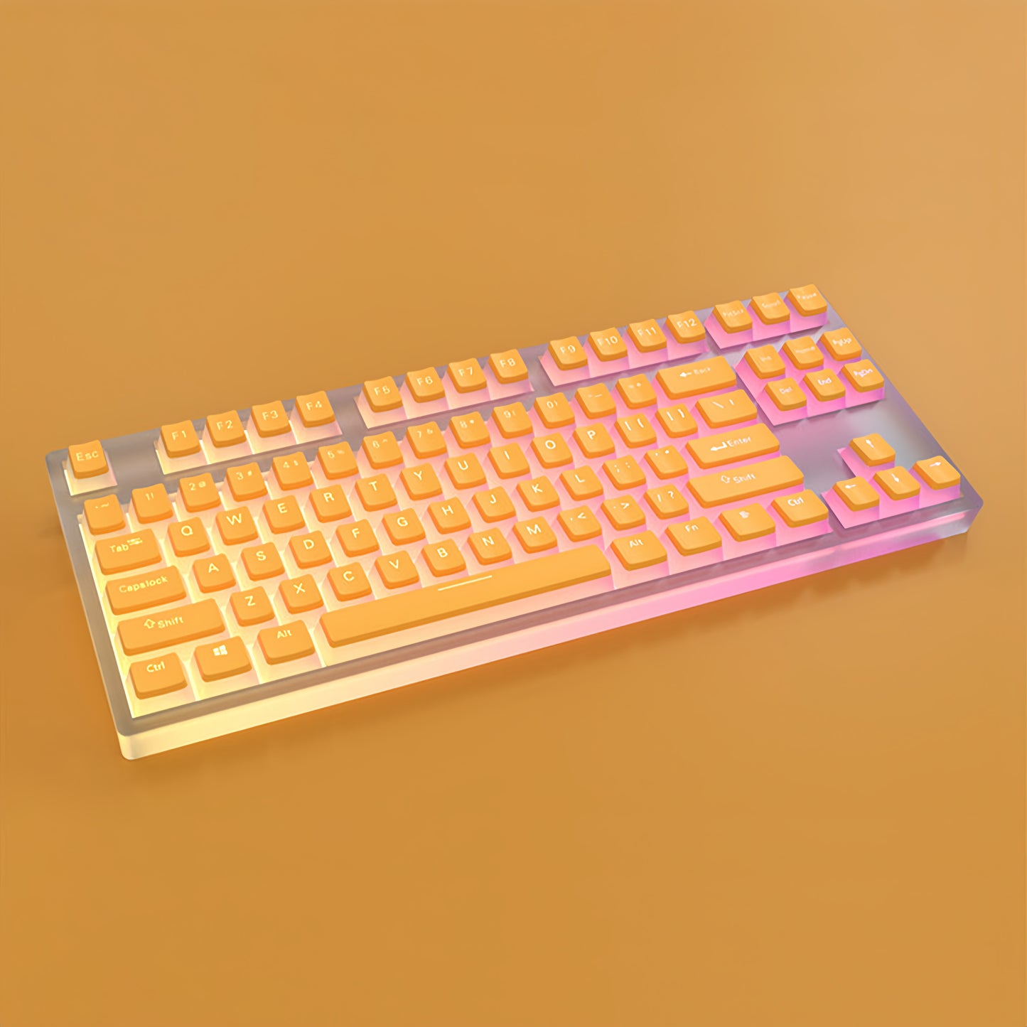 OEM PBT+PC Dye-Sub Keycap PBT Keycap Set - Cream yellow