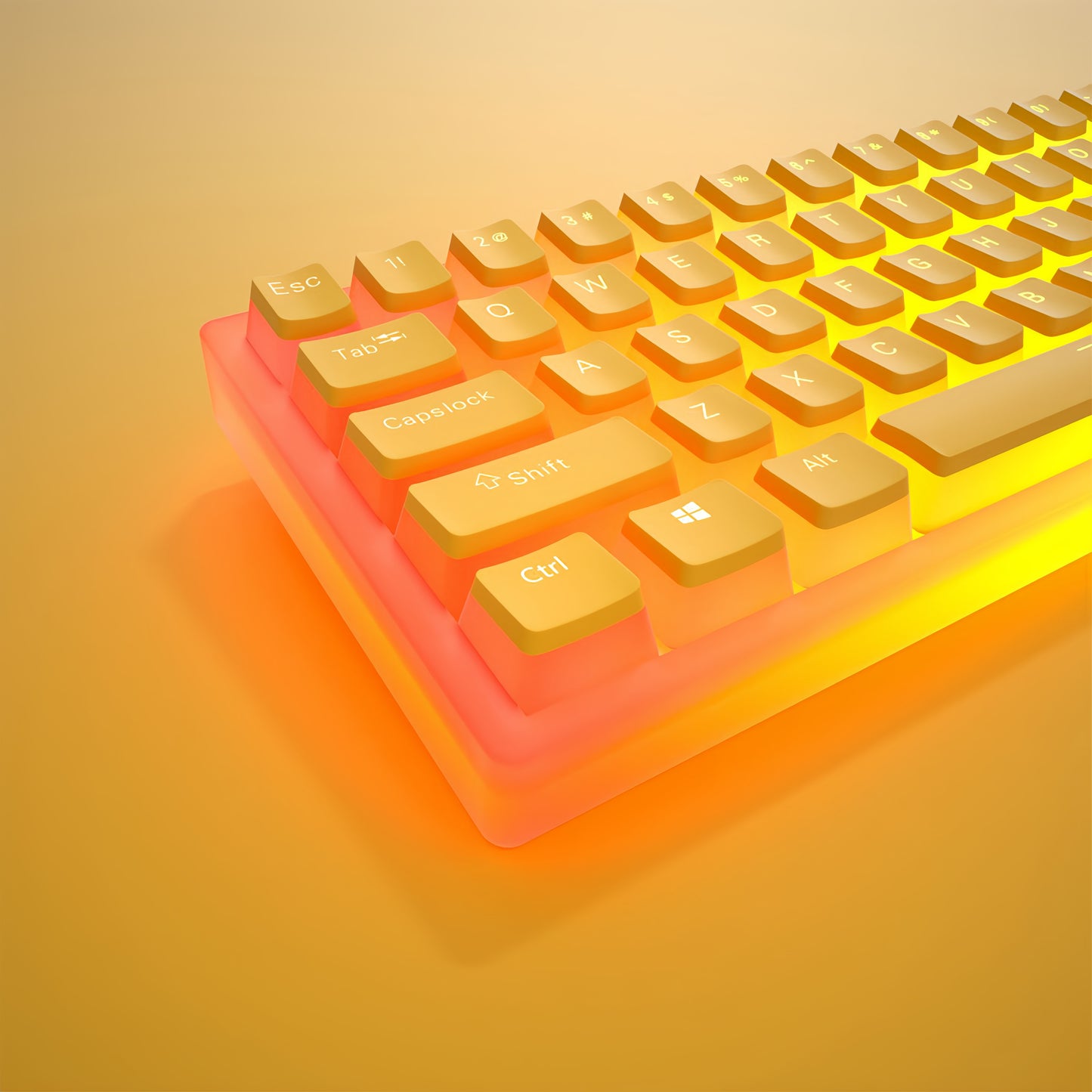 OEM PBT+PC Dye-Sub Keycap PBT Keycap Set - Cream yellow