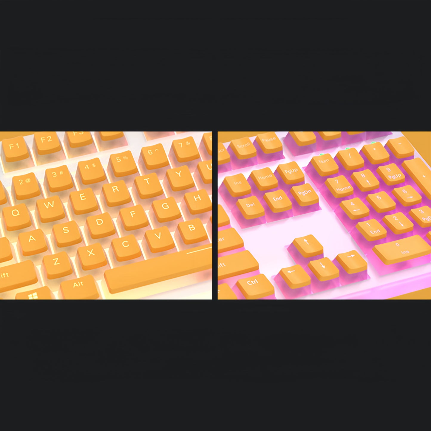 OEM PBT+PC Dye-Sub Keycap PBT Keycap Set - Cream yellow