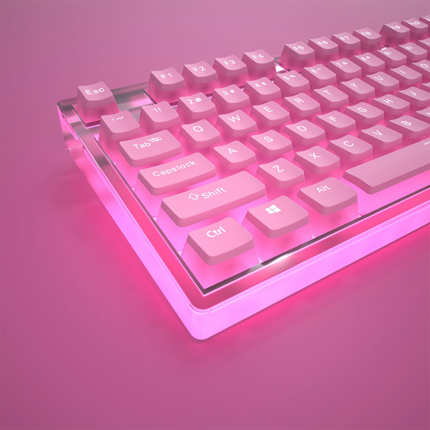 OEM PBT+PC Dye-Sub Keycap PBT Keycap Set - Petal powder
