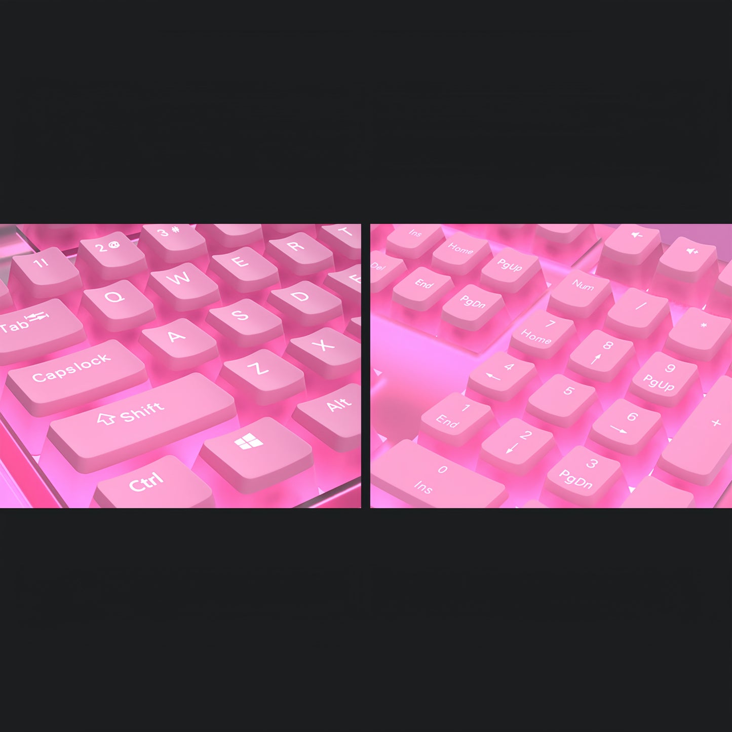 OEM PBT+PC Dye-Sub Keycap PBT Keycap Set - Petal powder