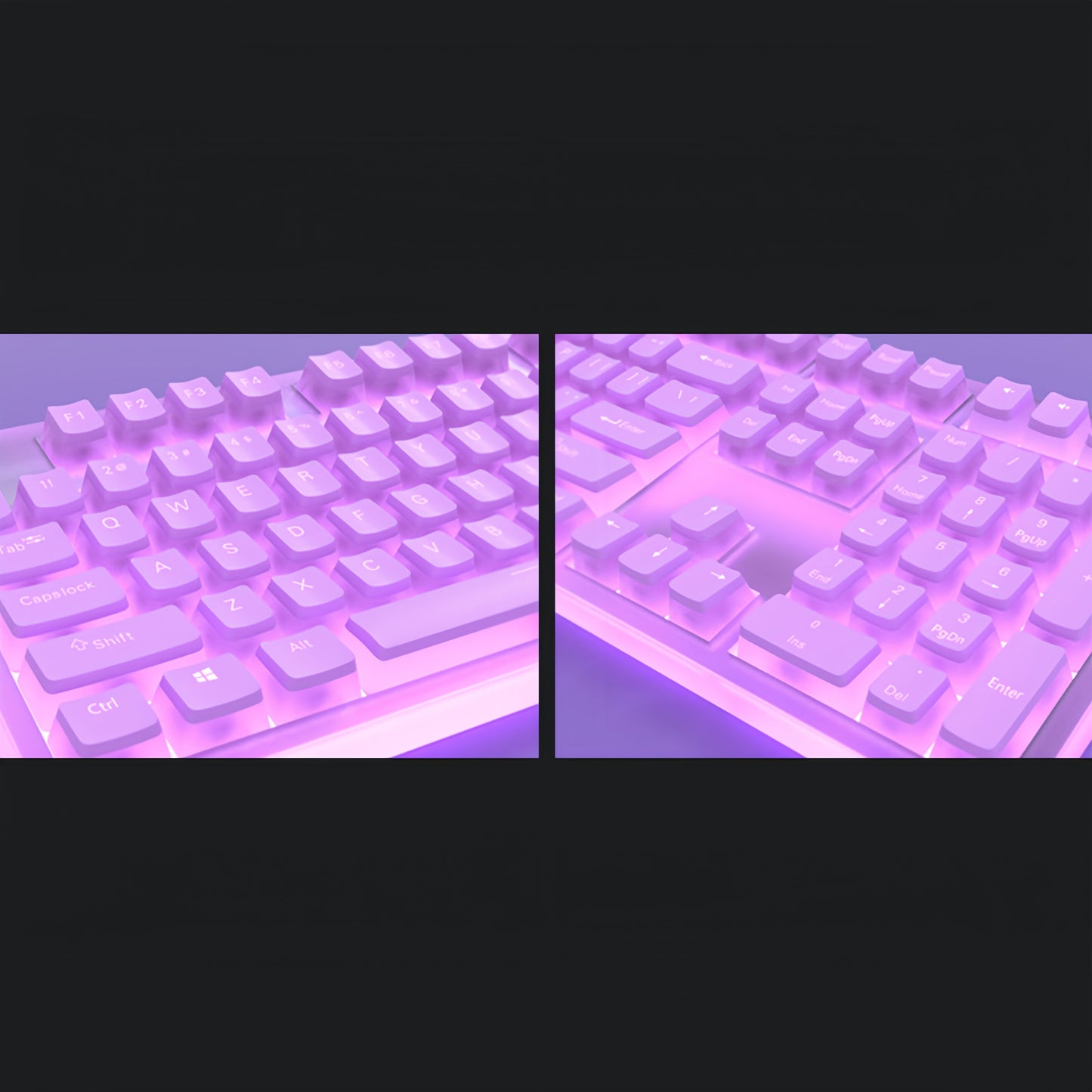 OEM PBT+PC Dye-Sub Keycap PBT Keycap Set - violet