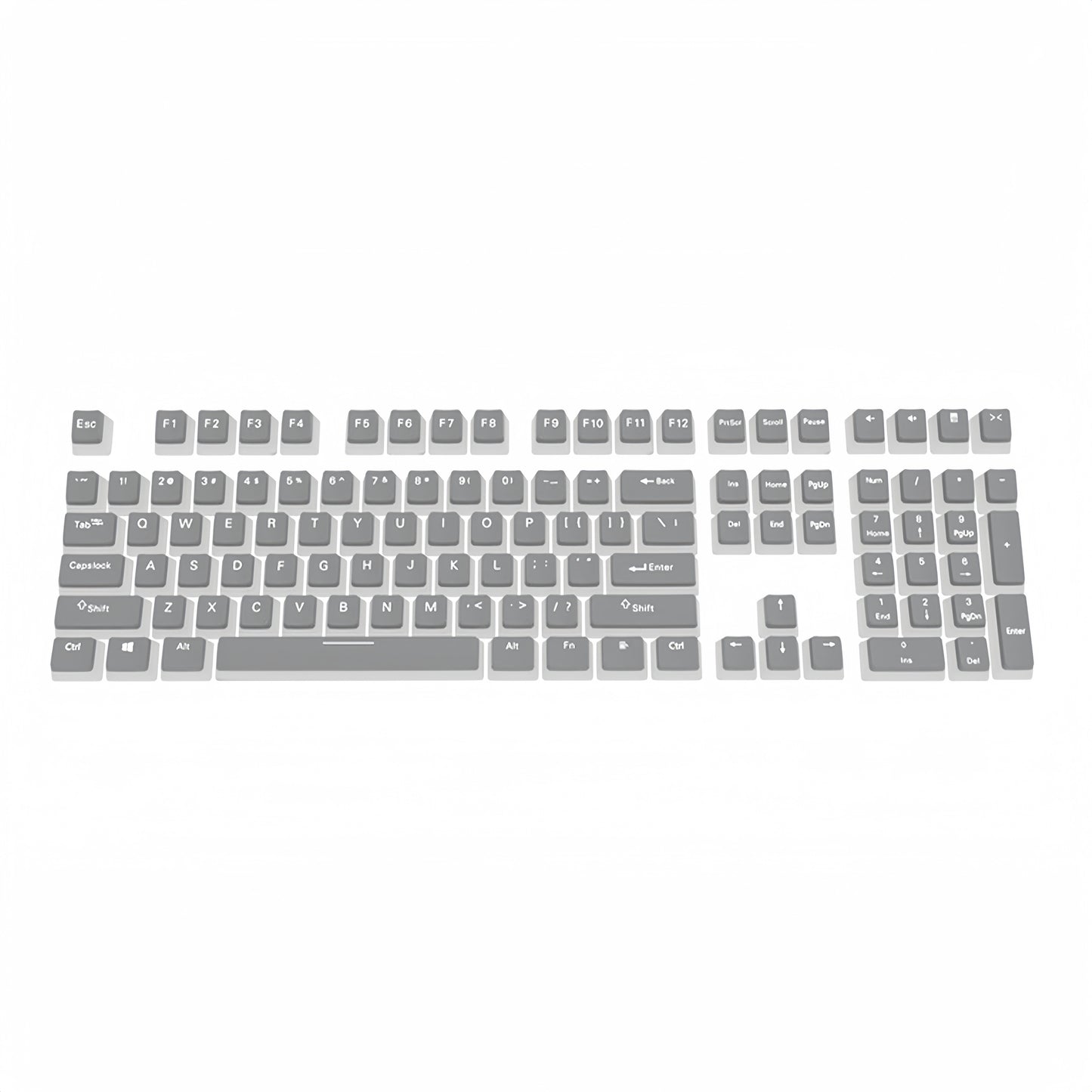 OEM PBT+PC Dye-Sub Keycap PBT Keycap Set - Metal Gray