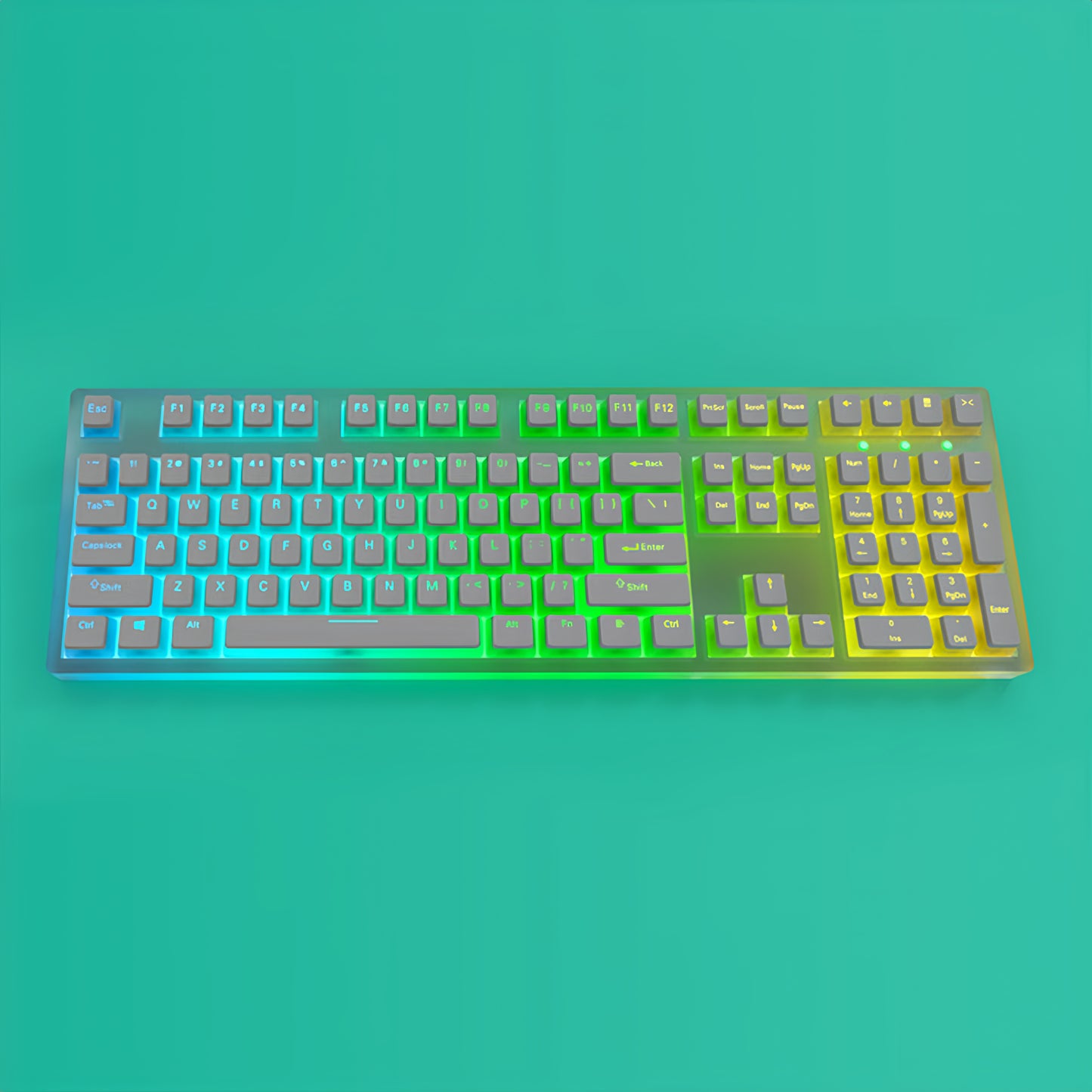 OEM PBT+PC Dye-Sub Keycap PBT Keycap Set - Metal Gray