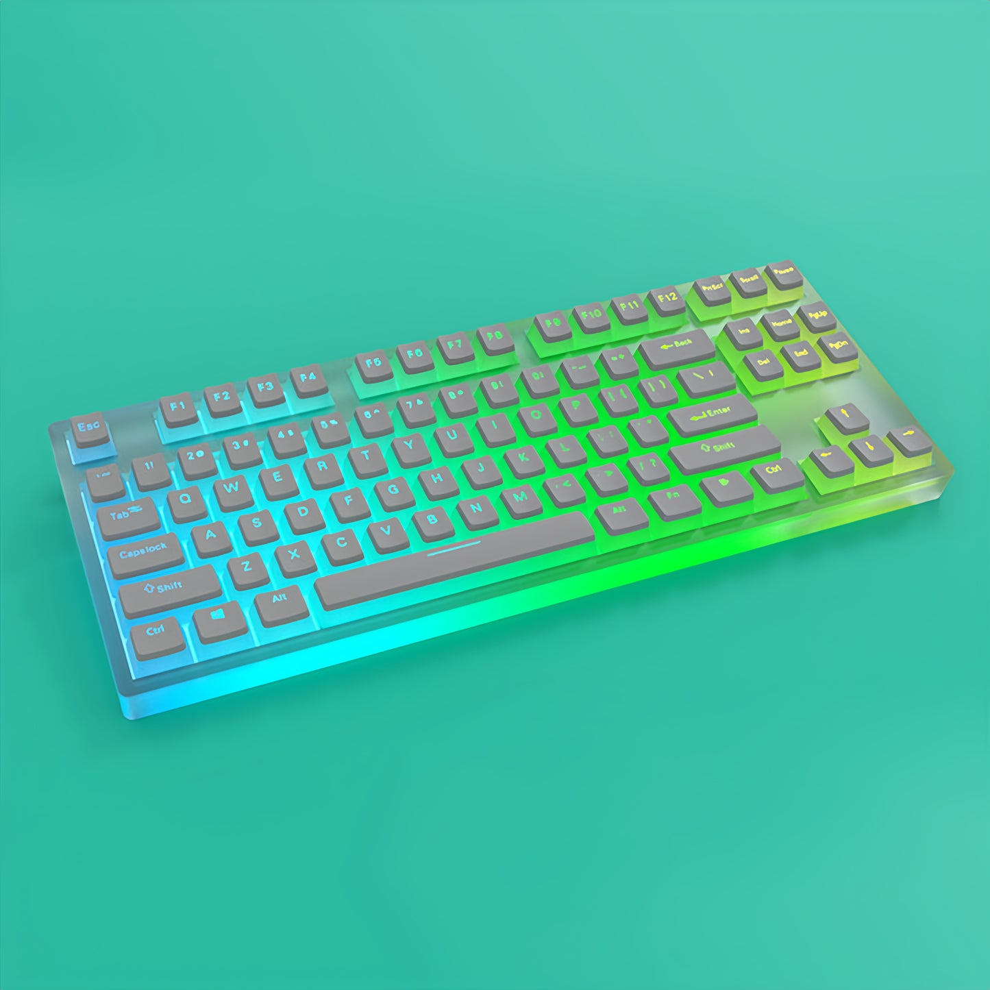 OEM PBT+PC Dye-Sub Keycap PBT Keycap Set - Metal Gray