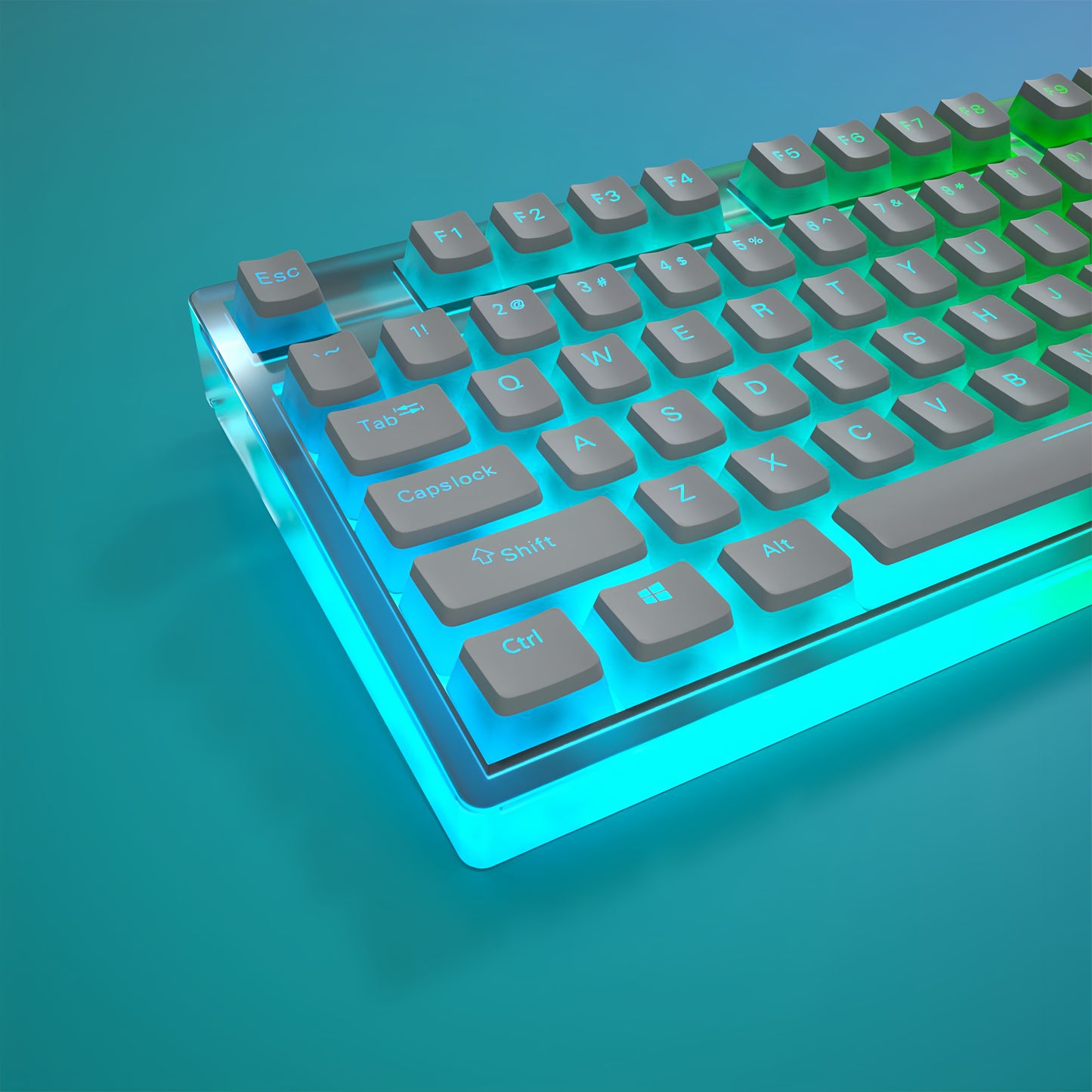 OEM PBT+PC Dye-Sub Keycap PBT Keycap Set - Metal Gray