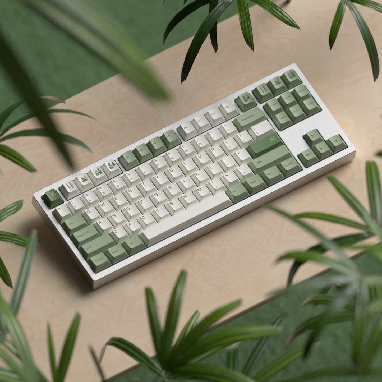 Cherry Profile Dye-Sub PBT Keycap Set - Green Bamboo - KeyCapUS