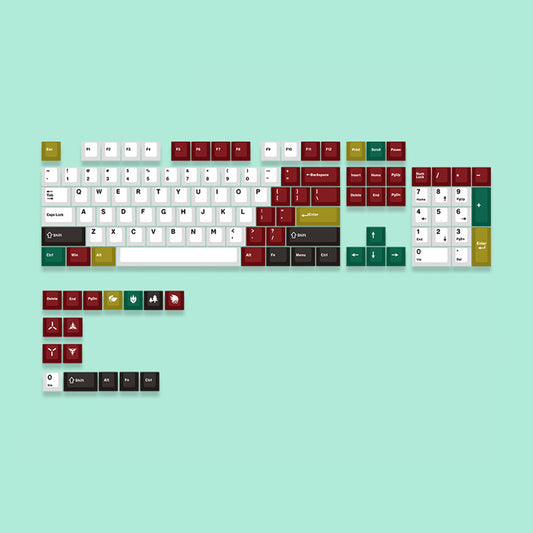 Retro Cherry Profile Dye-Sub PBT Keycap Set - Mixed Color - KeyCapUS