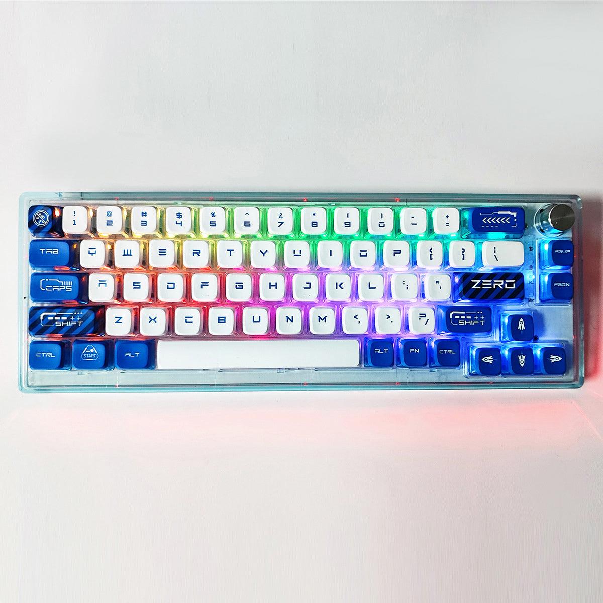 Cute Cherry Dye-Sub PBT Keycap Set - Blue and White - KeyCapUS