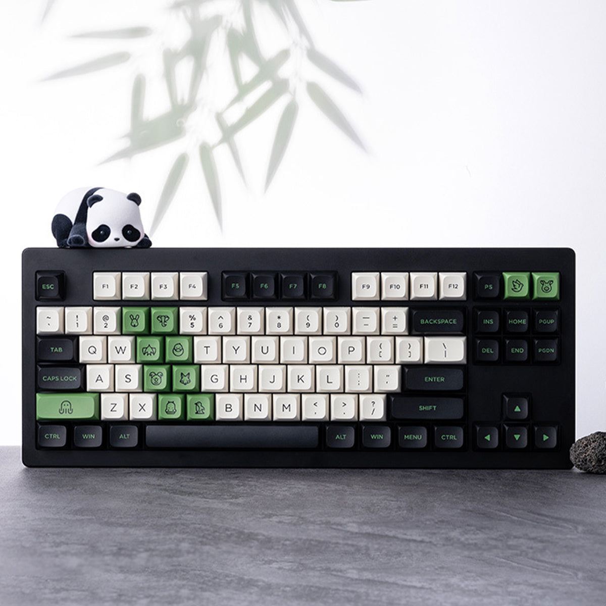 Retro Akko MDA Double-Shot PBT Keycap Set - Panda - KeyCapUS