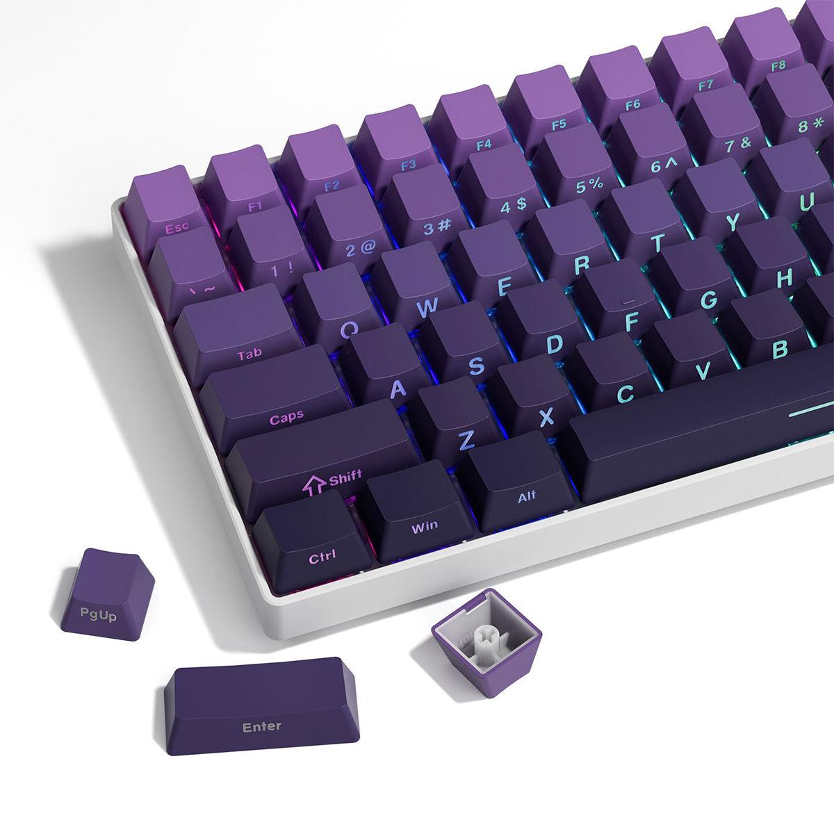Cute OEM Double-Shot PBT Keycap Set - Purple Gradient - KeyCapUS