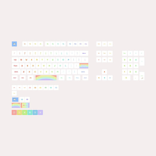 MDA PBT Dye-Sub Keycap Set - Rainbow - KeyCapUS