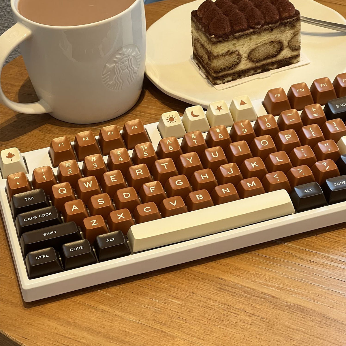 SA Double-Shot ABS Keycap Set - Rich Coffee - KeyCapUS
