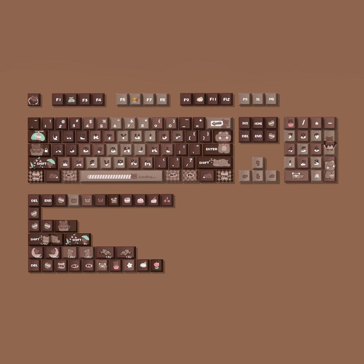 Cherry Profile Dye-Sub PBT Keycap Set - Lucky Bear Brown Gradient - KeyCapUS