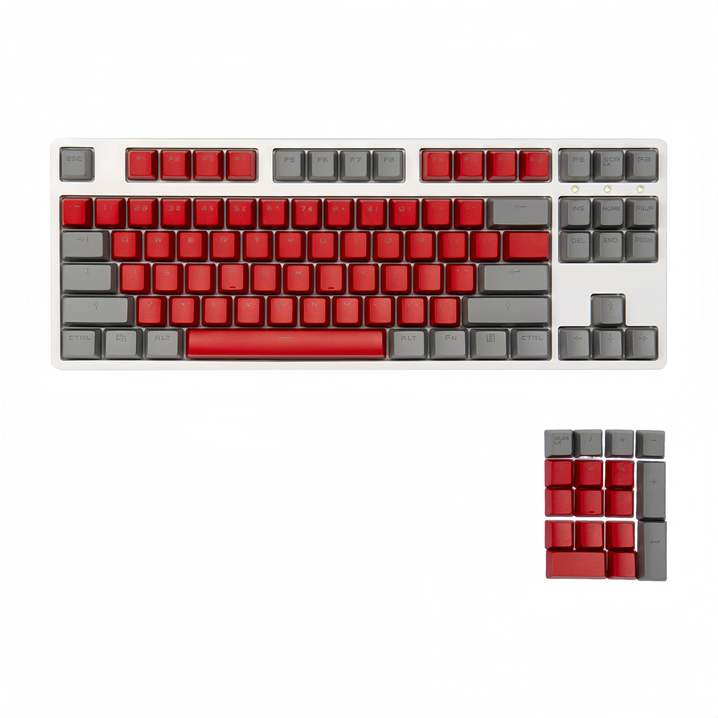 OEM PBT Dye-Sub Keycap PBT Keycap  Set - Red and gray dual color