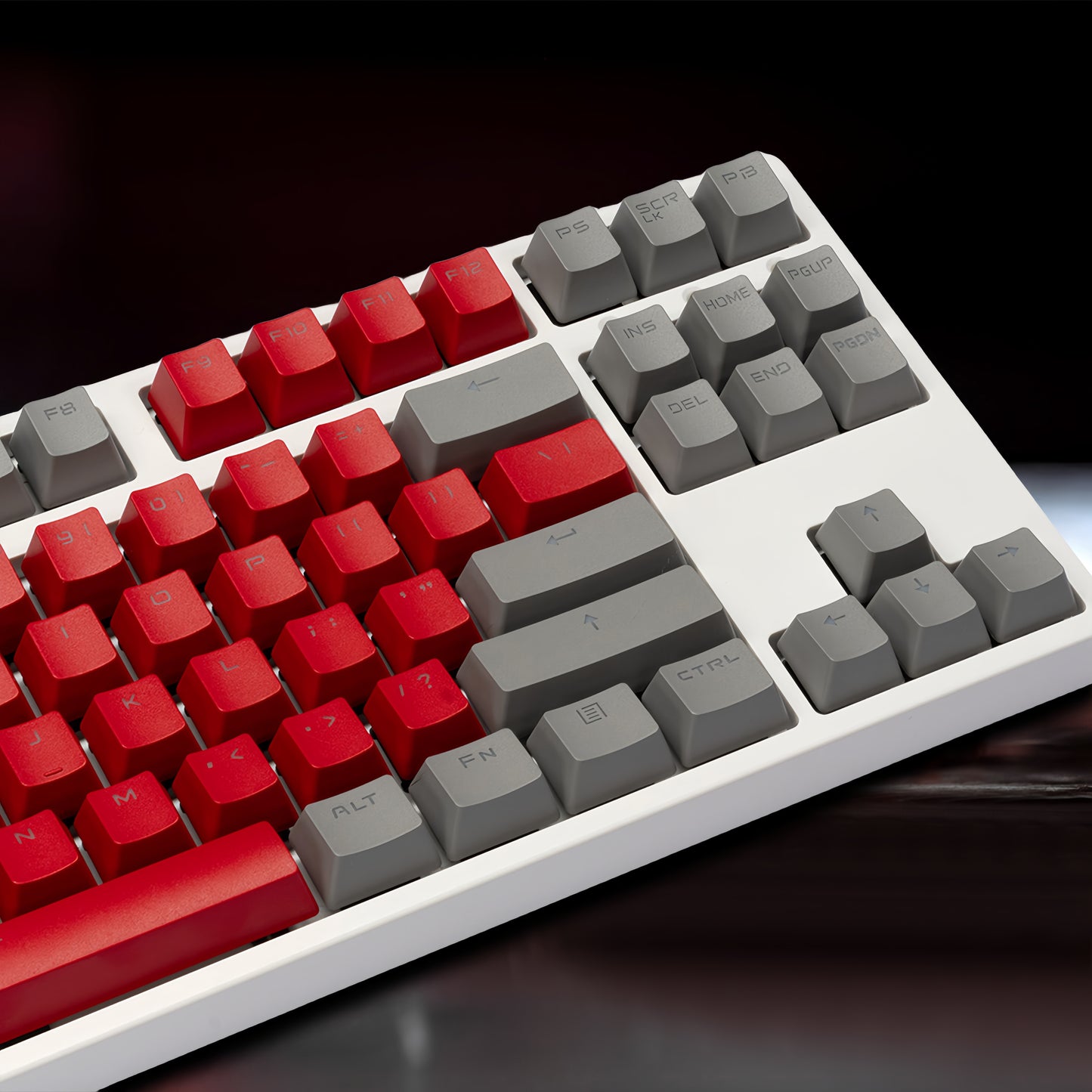 OEM PBT Dye-Sub Keycap PBT Keycap  Set - Red and gray dual color