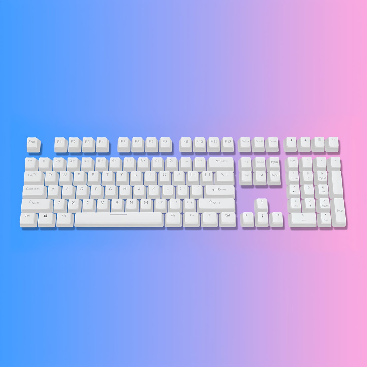 OEM PBT+PC Dye-Sub Keycap PBT Keycap  Set - Glacier White