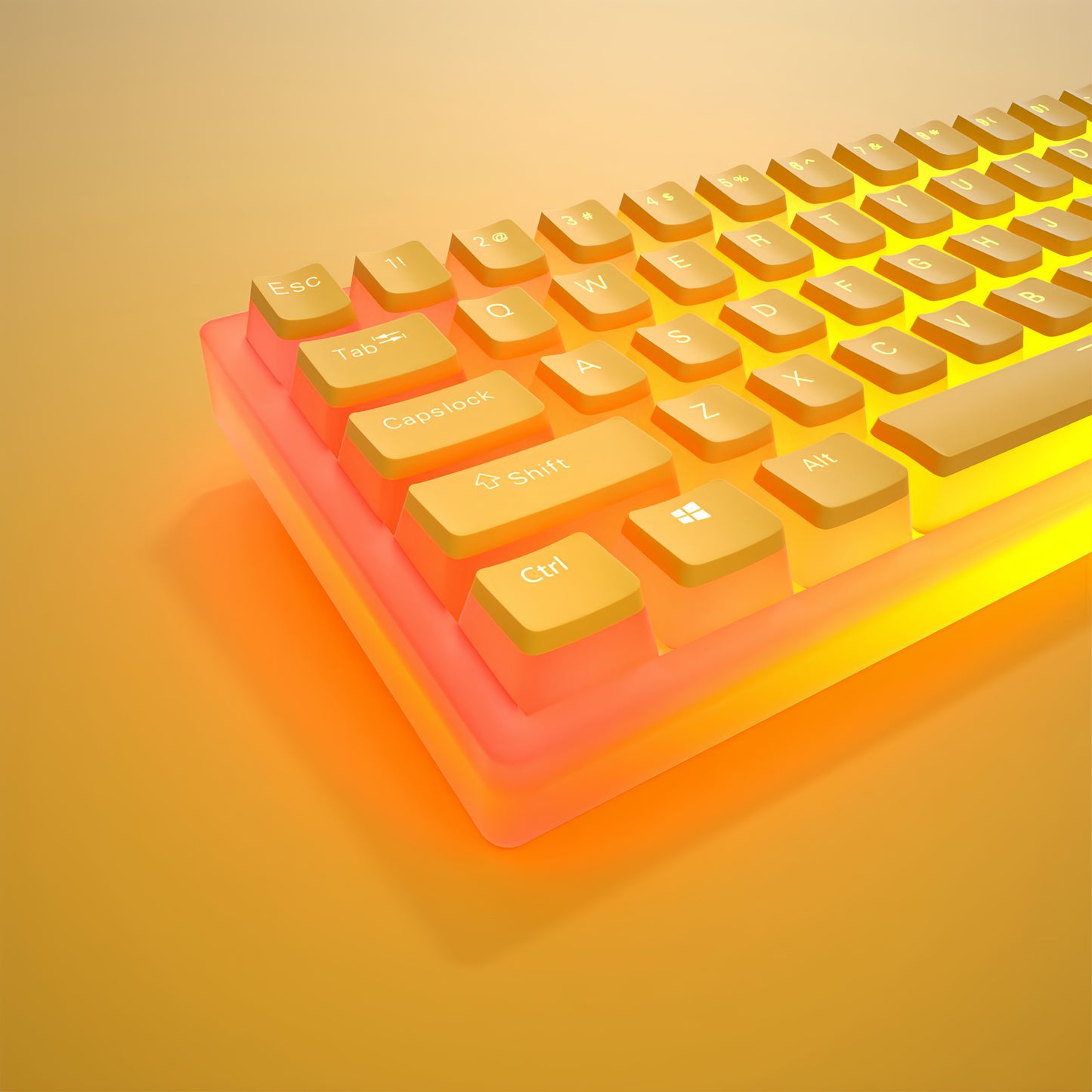 OEM PBT+PC Dye-Sub Keycap PBT Keycap  Set - Cream yellow